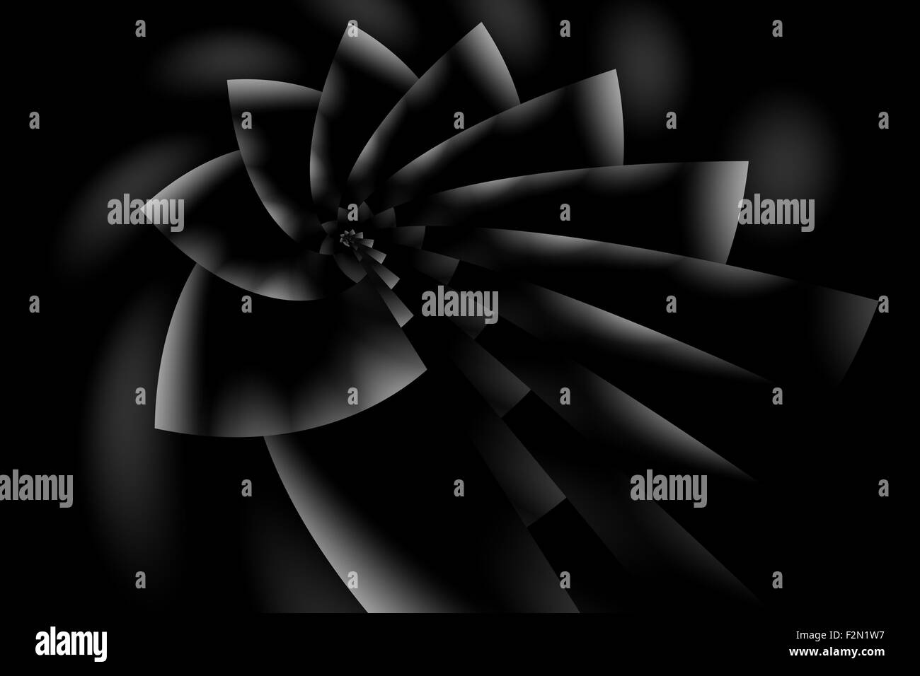 Tourbillonné en spirale d'art dramatique en noir et blanc Banque D'Images