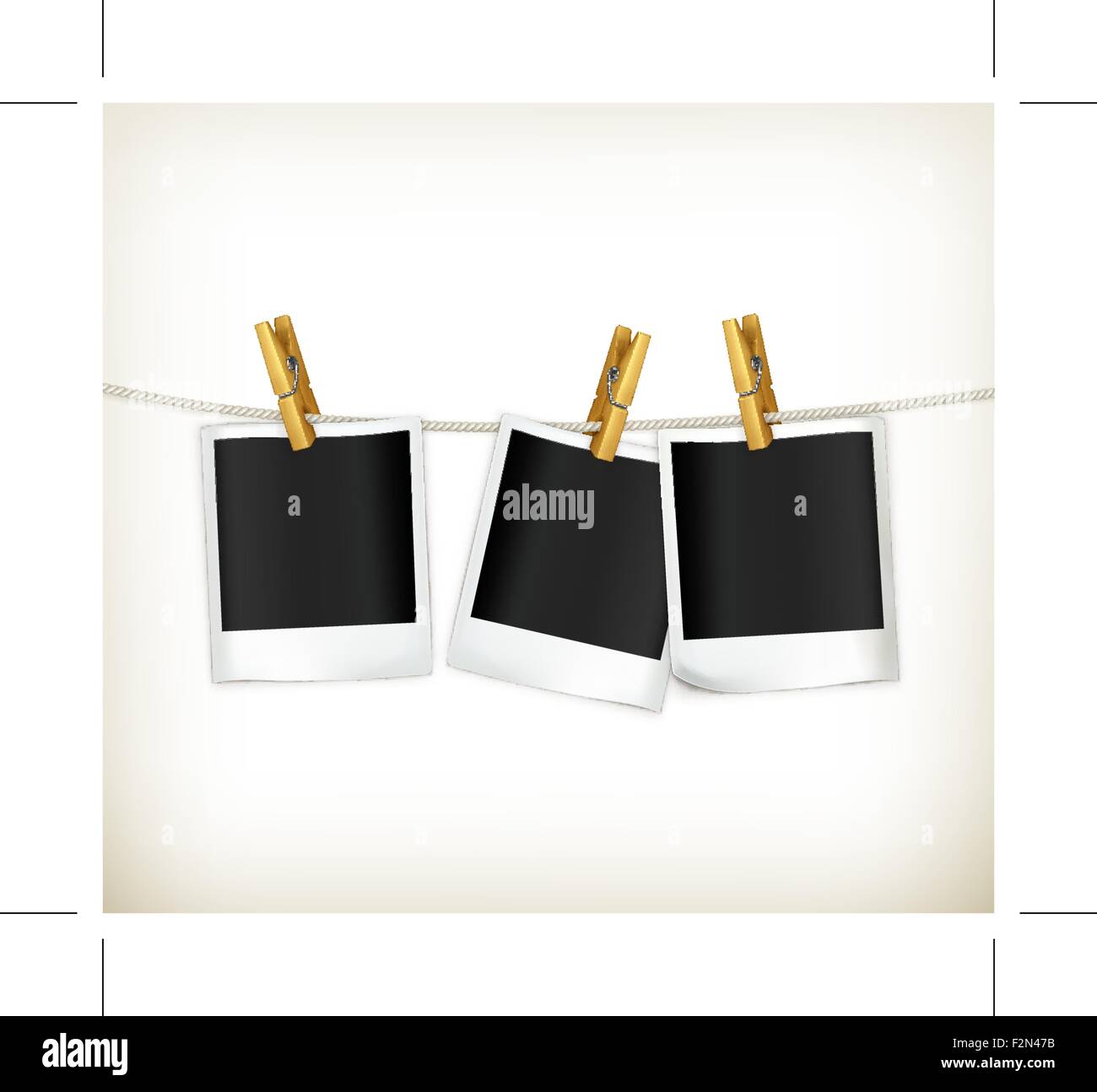 Photos sur une corde, vector Illustration de Vecteur