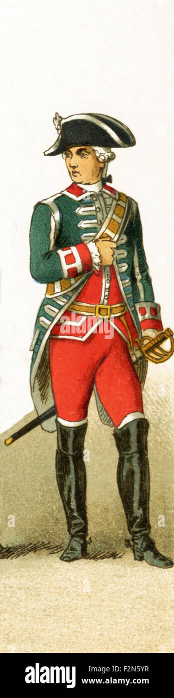 La figure ci-contre représente un corps français, le guar vers 1700. L'illustration dates à 1882. Banque D'Images