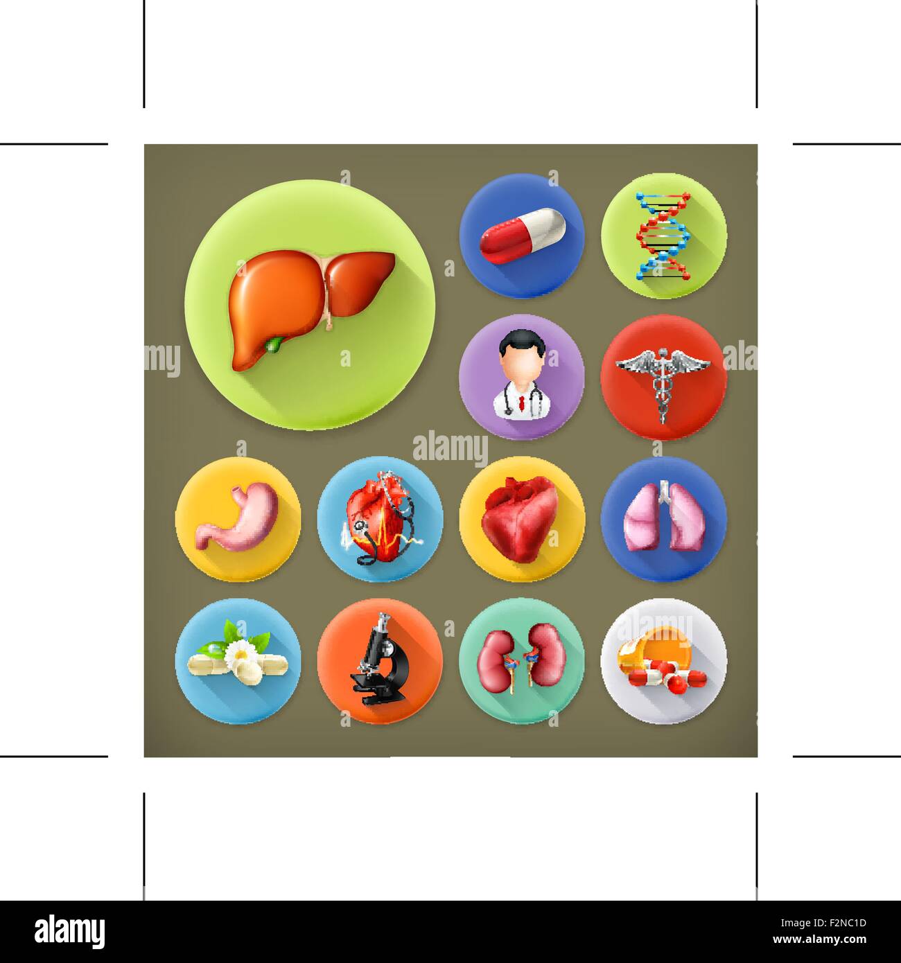 La médecine et la santé, l'ombre portée de l'icon set Illustration de Vecteur