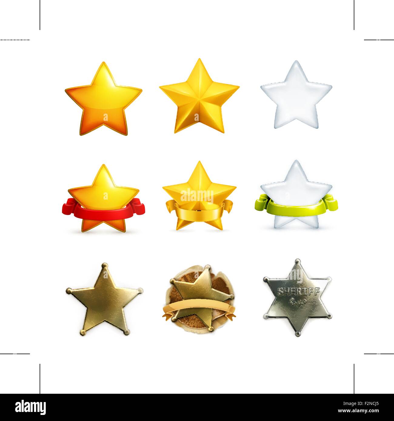 Stars, vector icon set Illustration de Vecteur