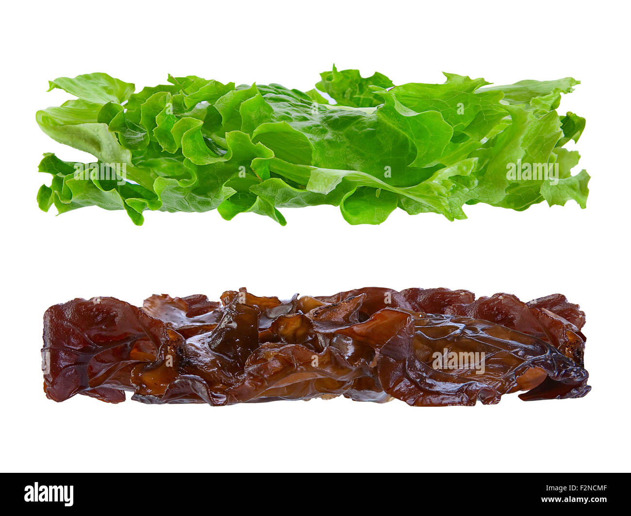 Herb et salade de chou mer isolated on white Banque D'Images