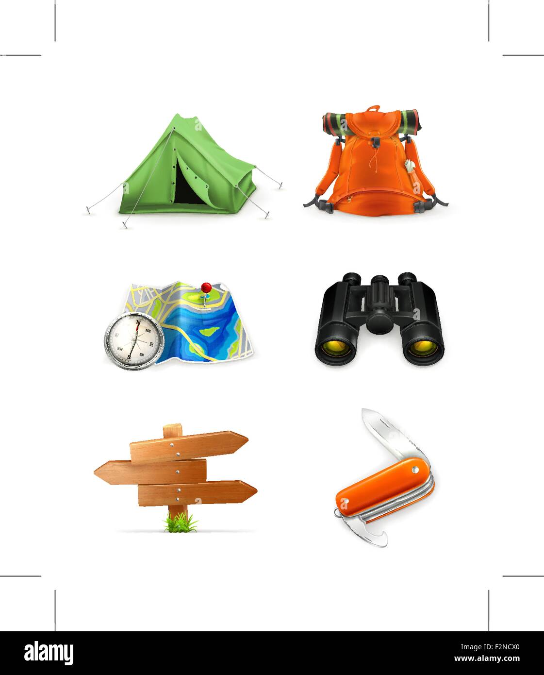 Le tourisme, vecteur icon set Illustration de Vecteur