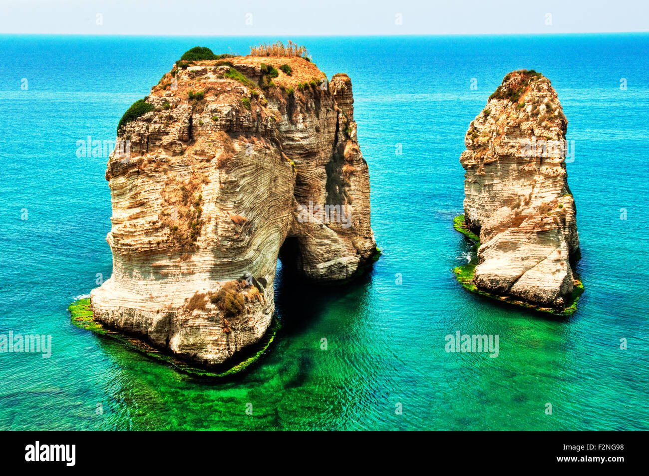 Un monument de Beyrouth et une destination très populaire pour les habitants et les touristes. Banque D'Images