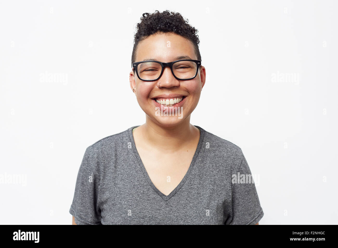 Asian woman wearing eyeglasses Banque D'Images