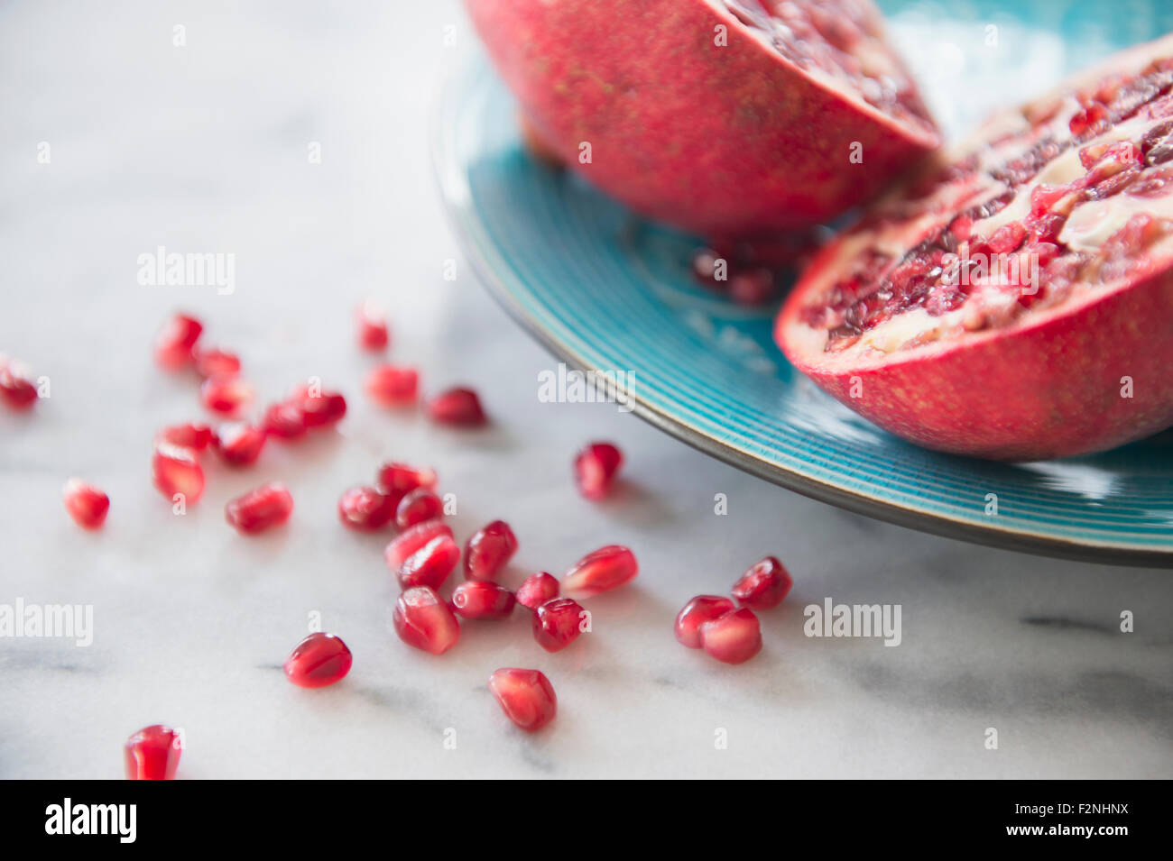 Close up of pomegranate et graines Banque D'Images