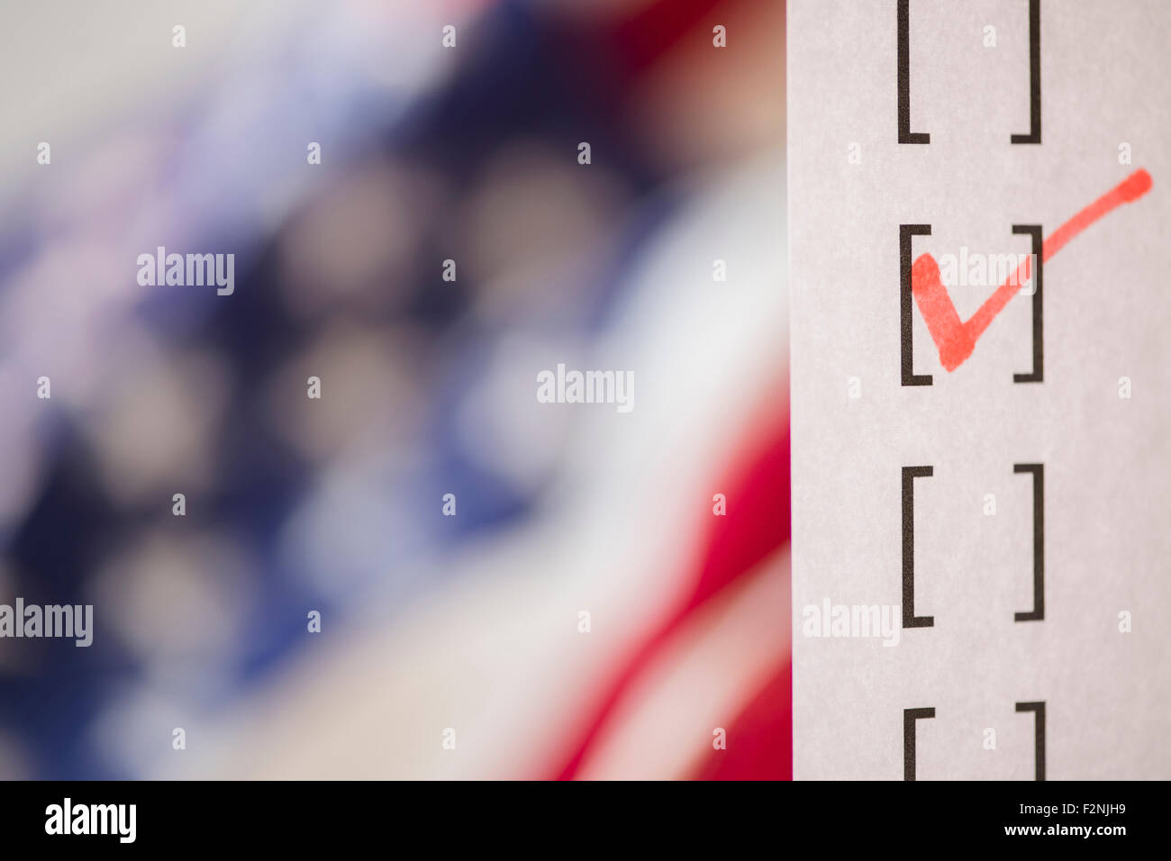 Close up of vote près de drapeau américain Banque D'Images
