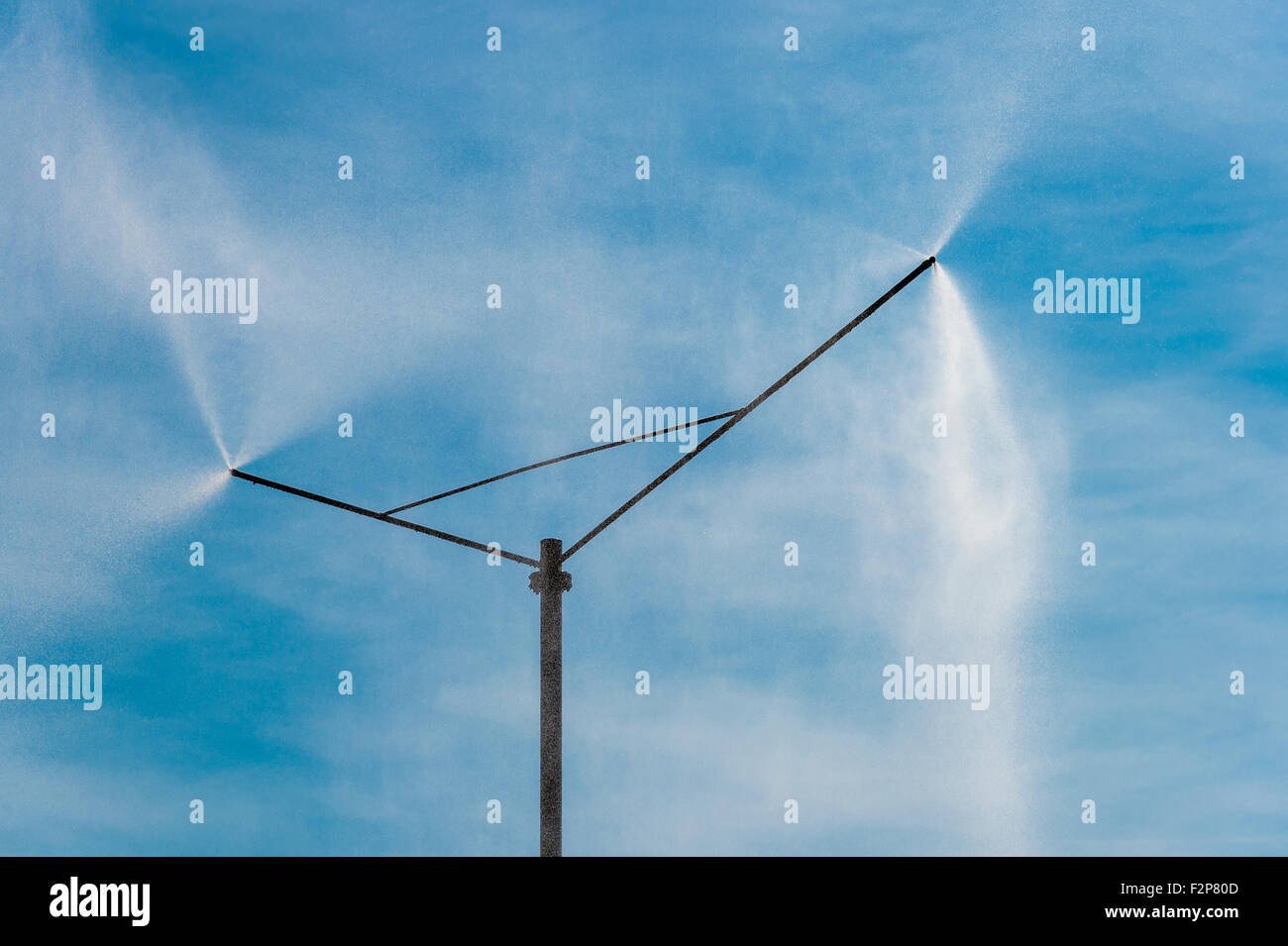 Allemagne, arrosage automatique près de Grevenbroich, Garzweiler mine de surface Banque D'Images