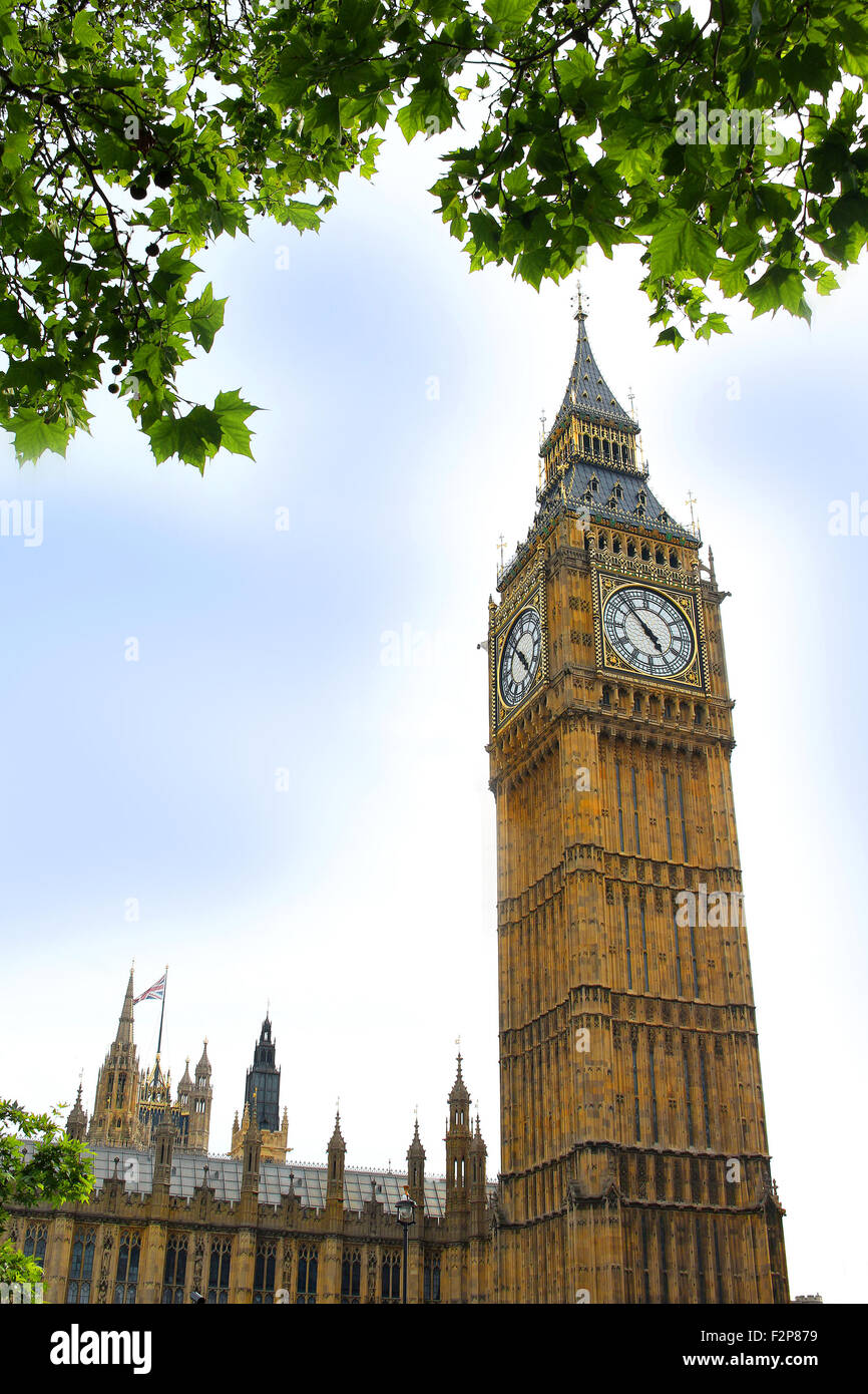 L'horloge de Big Ben à Westminster, Londres, Angleterre Banque D'Images