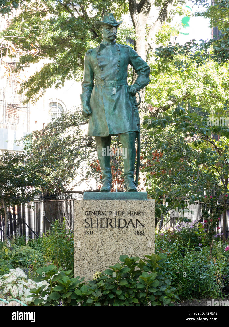 Général Sheridan Square, West Greenwich Village, NEW YORK Banque D'Images