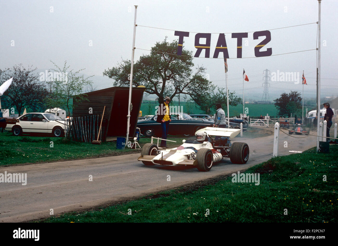 Voiture de course de gre à partir de la colline montée à Prescott dans le Gloucestershire, Royaume-Uni 1973 Banque D'Images