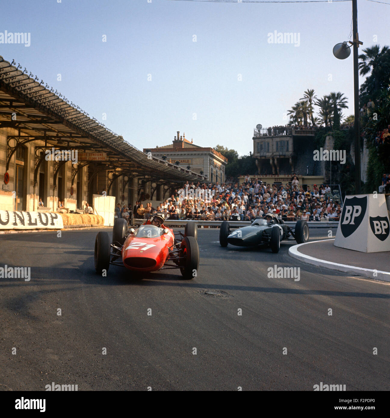John Surtees dans une Ferrari T56 a terminé 4e dans le GP de Monaco 26 Mai 1963 Banque D'Images