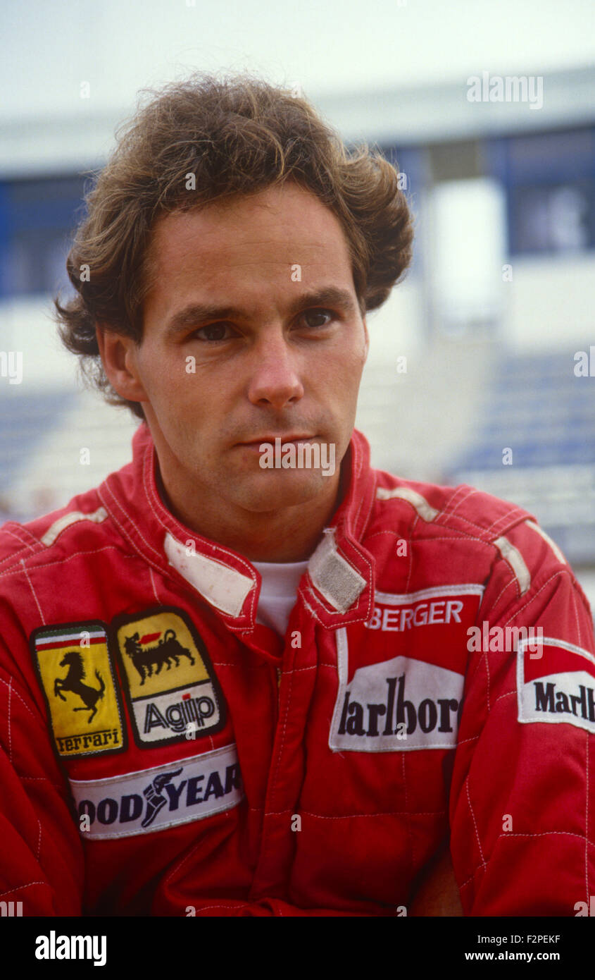 Gerhard Berger racing pour Ferrari 1987 Banque D'Images