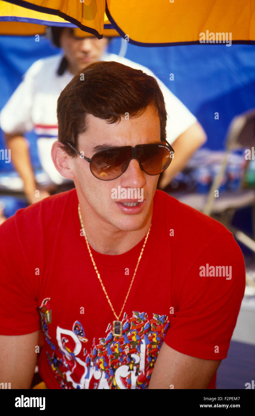 Ayrton Senna pilote de course de Formule 1 Photo Stock - Alamy