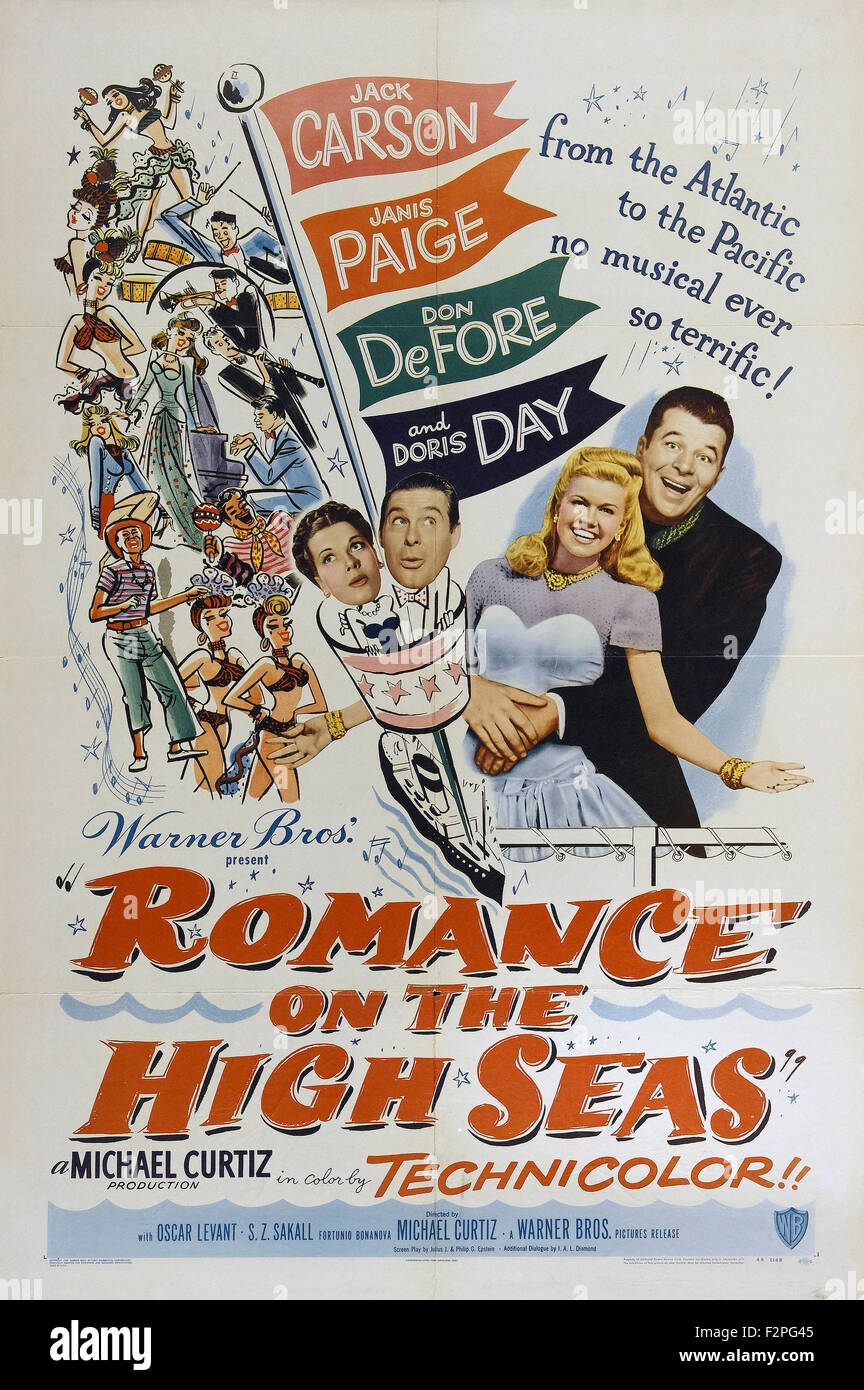 Romance sur la haute mer - Film Poster Banque D'Images