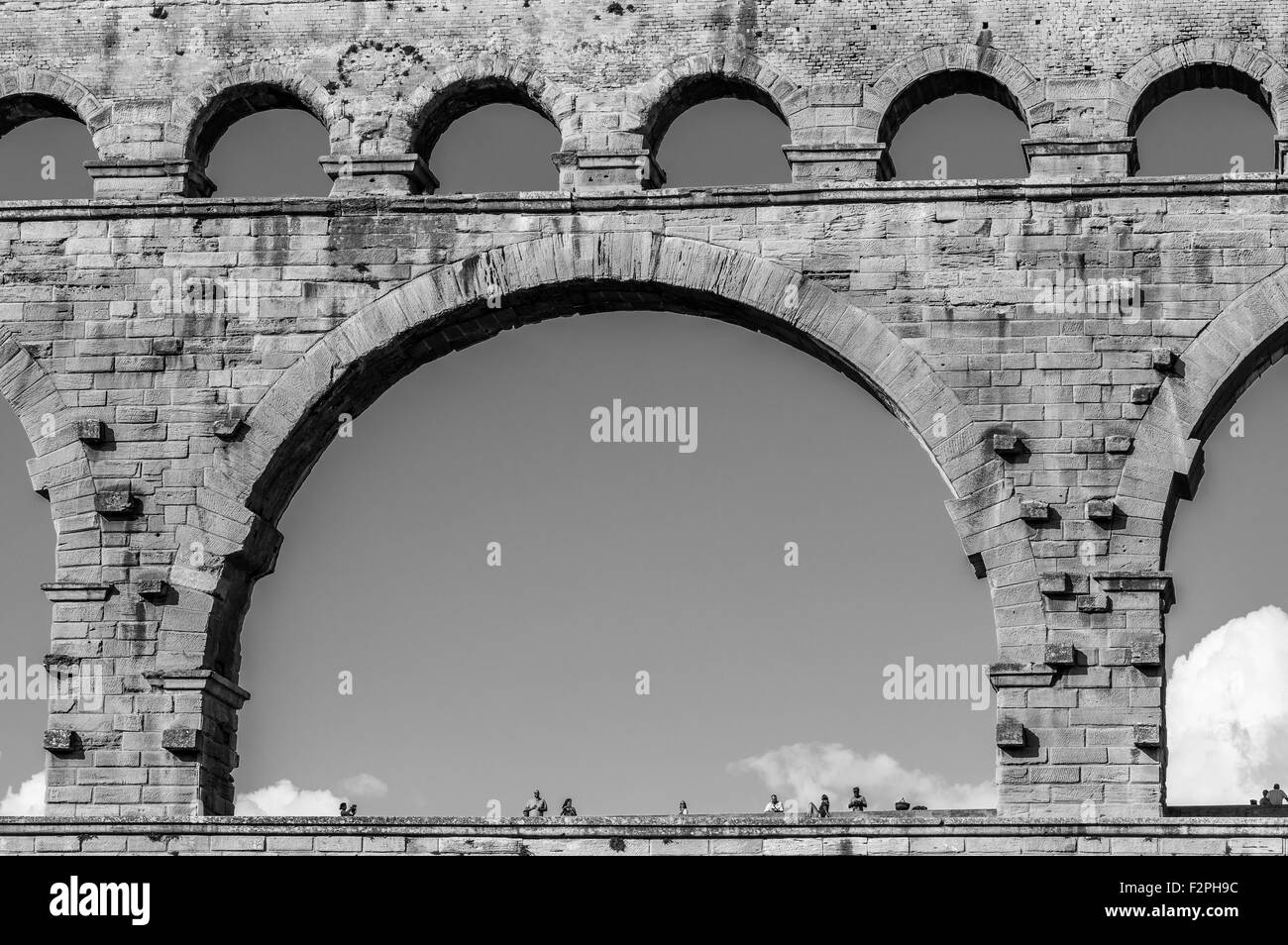 Pont du Gard, célèbre aqueduc romain dans le sud de la France près de Nîmes. Banque D'Images