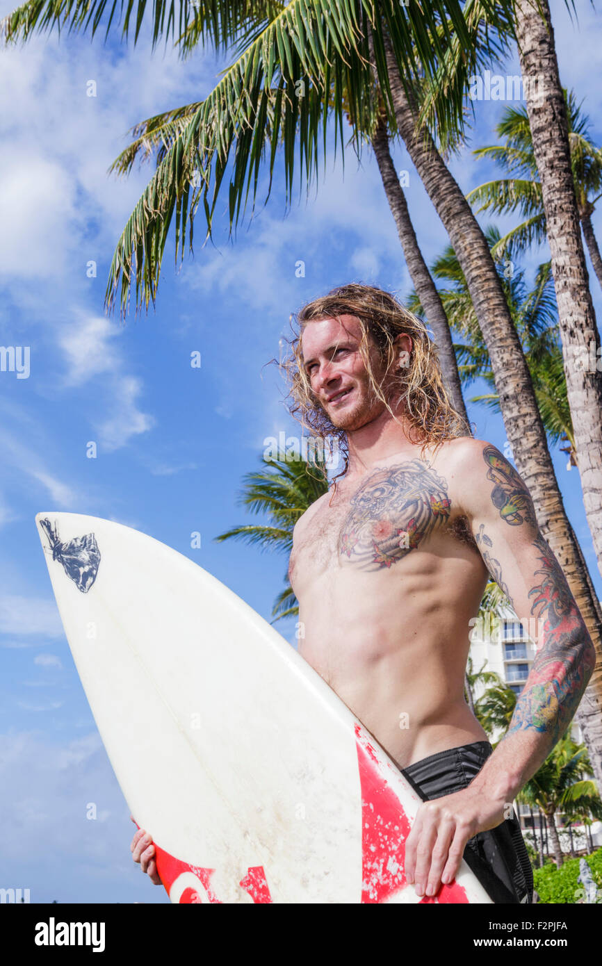 Instructeur de surf à la plage de Kaanapali Banque D'Images