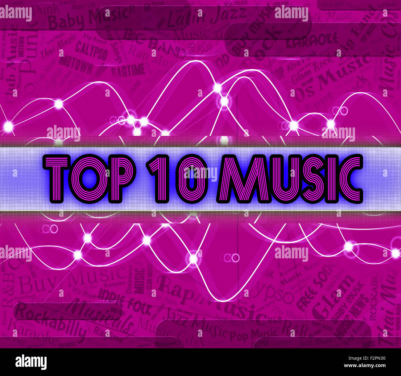 Chart music representing top ten Banque de photographies et d'images à  haute résolution - Alamy