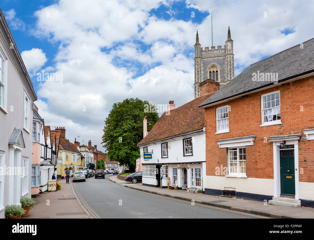 La rue principale de Dedham, 'Pays de Constable', Essex, Angleterre, RU Banque D'Images