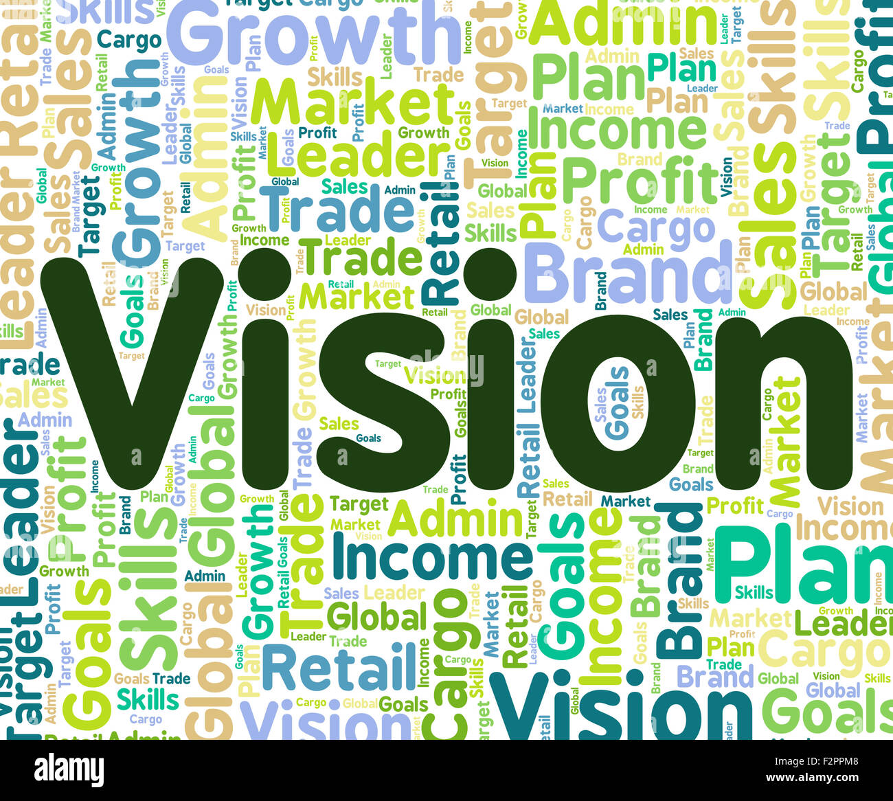 Mot de Vision et objectifs Texte prédictions représentant Banque D'Images