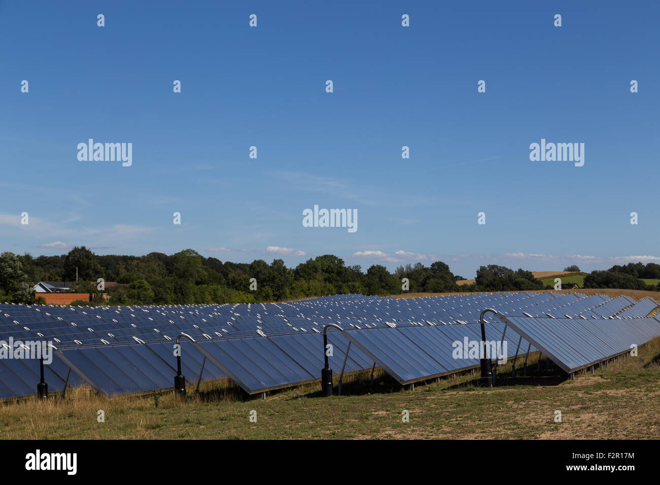 Photographie d'une usine d'énergie solaire au Danemark. Banque D'Images
