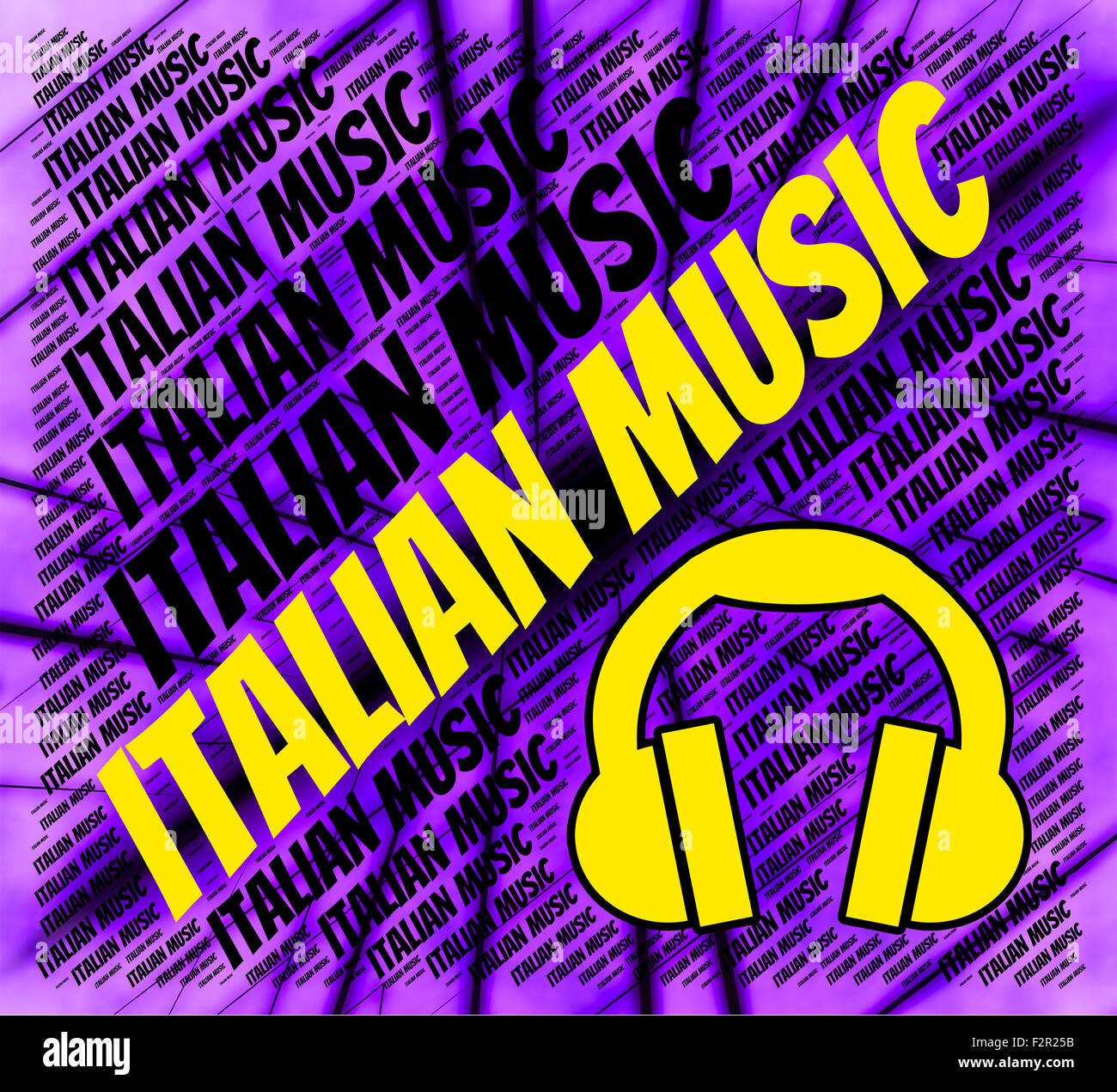 La musique italienne montrant les pistes son et musique Banque D'Images