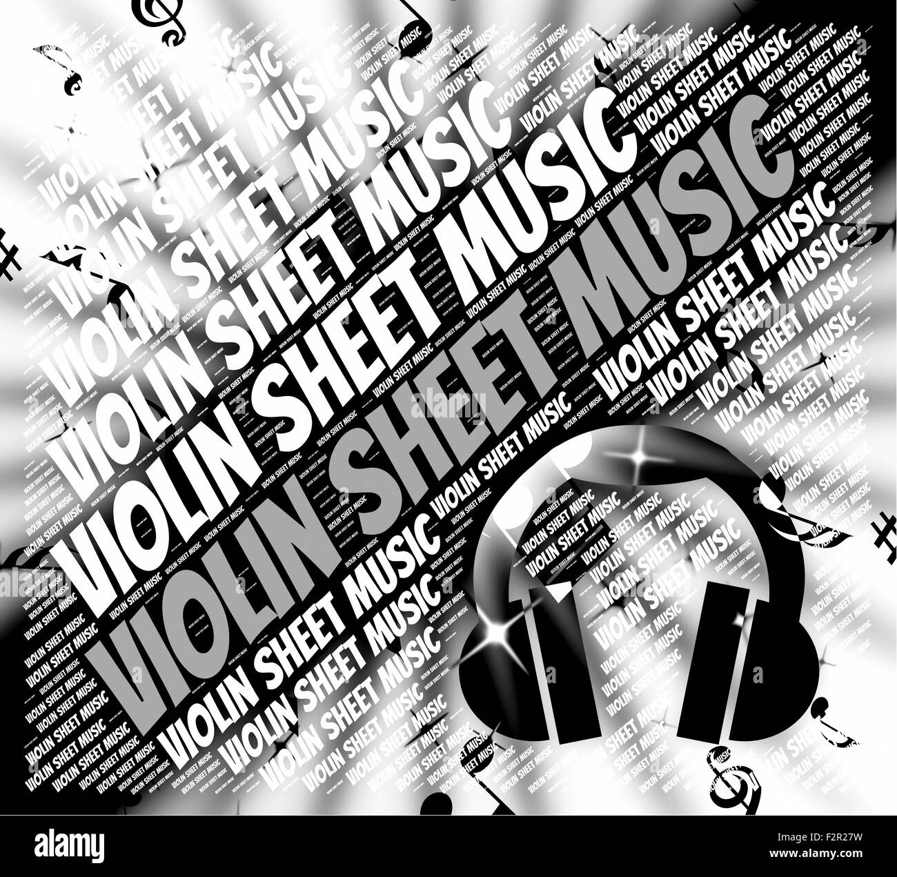 Violon Partitions indiquant Sound Track et Parchemin Banque D'Images