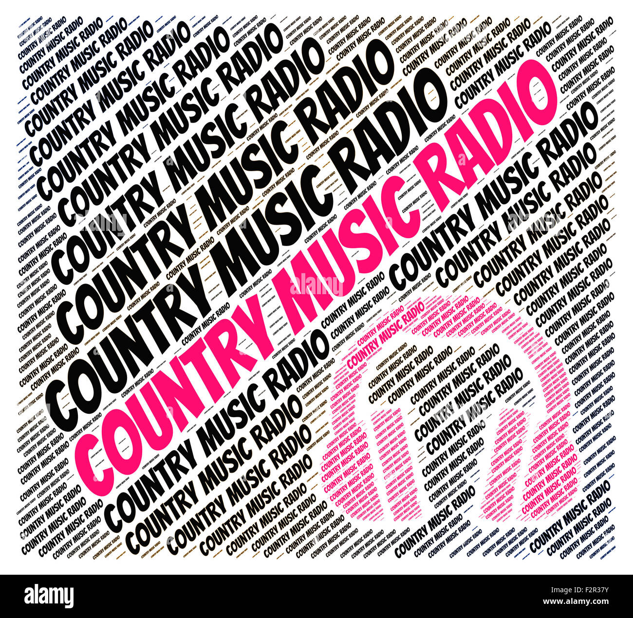 Country Music Radio montrant la voie du son et audio Banque D'Images