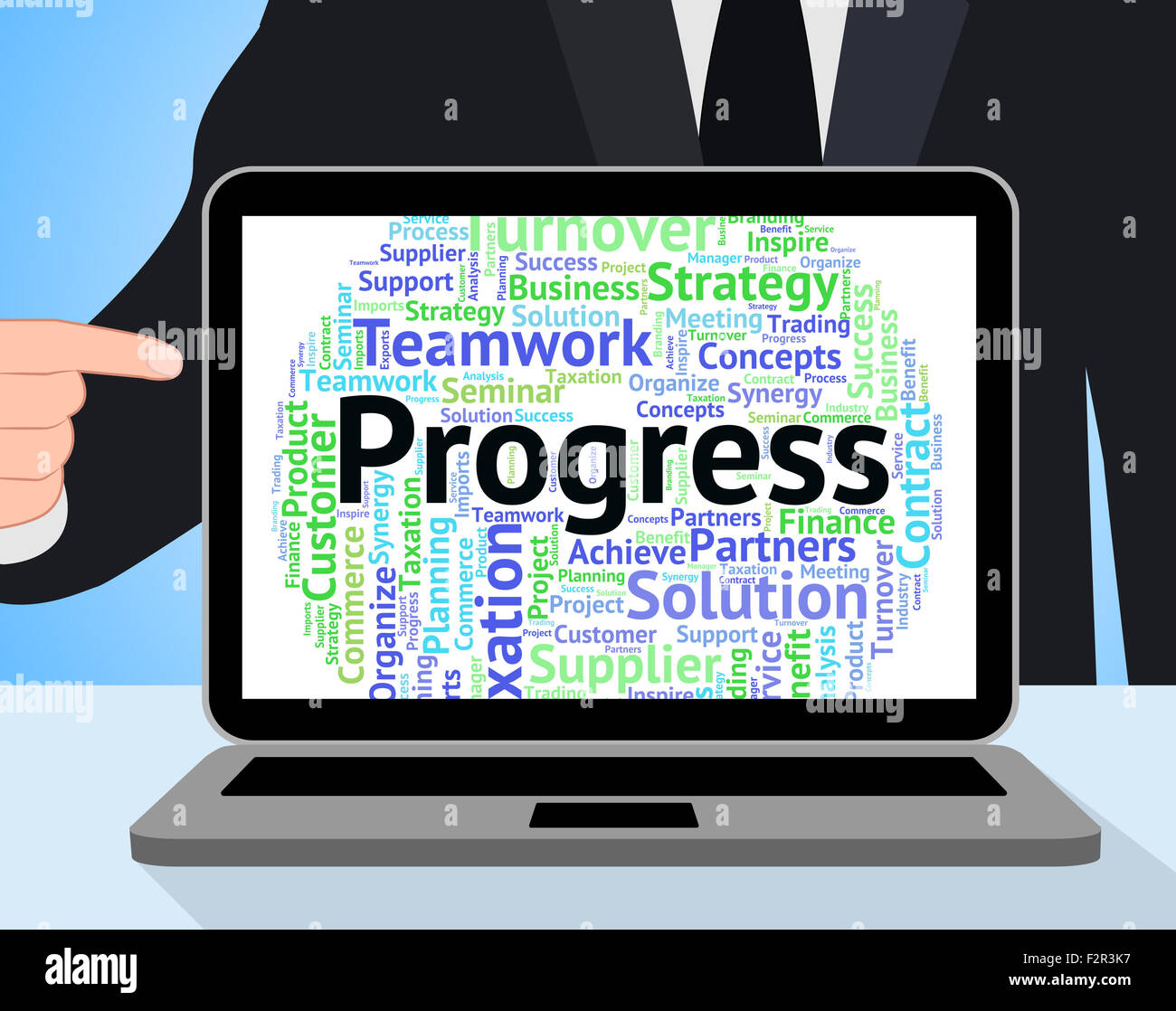 Cours Mot indiquant la progression du texte et Wordcloud Banque D'Images