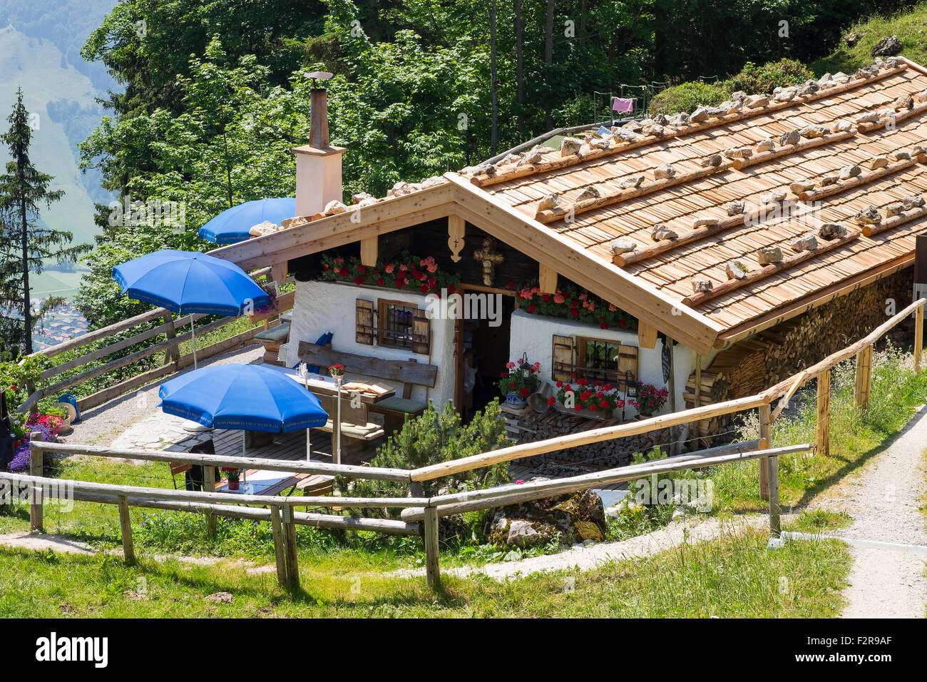Moaralm hut, à Hochgern, Alpes de Chiemgau, Chiemgau, Haute-Bavière, Bavière, Allemagne Banque D'Images