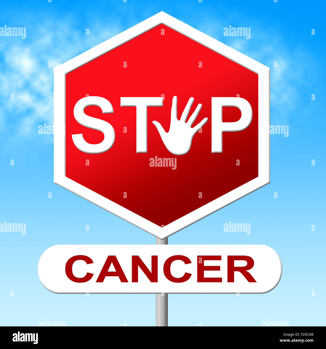 Arrêter le cancer signifie croissance cancéreuse et d'avertissement Banque D'Images