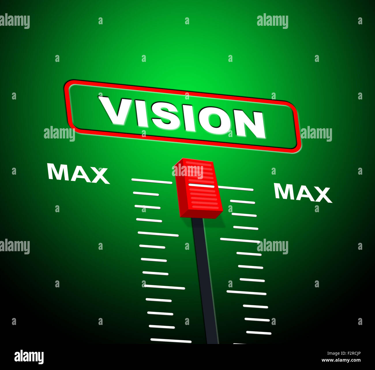 Max Vision indiquant la limite supérieure et but Banque D'Images
