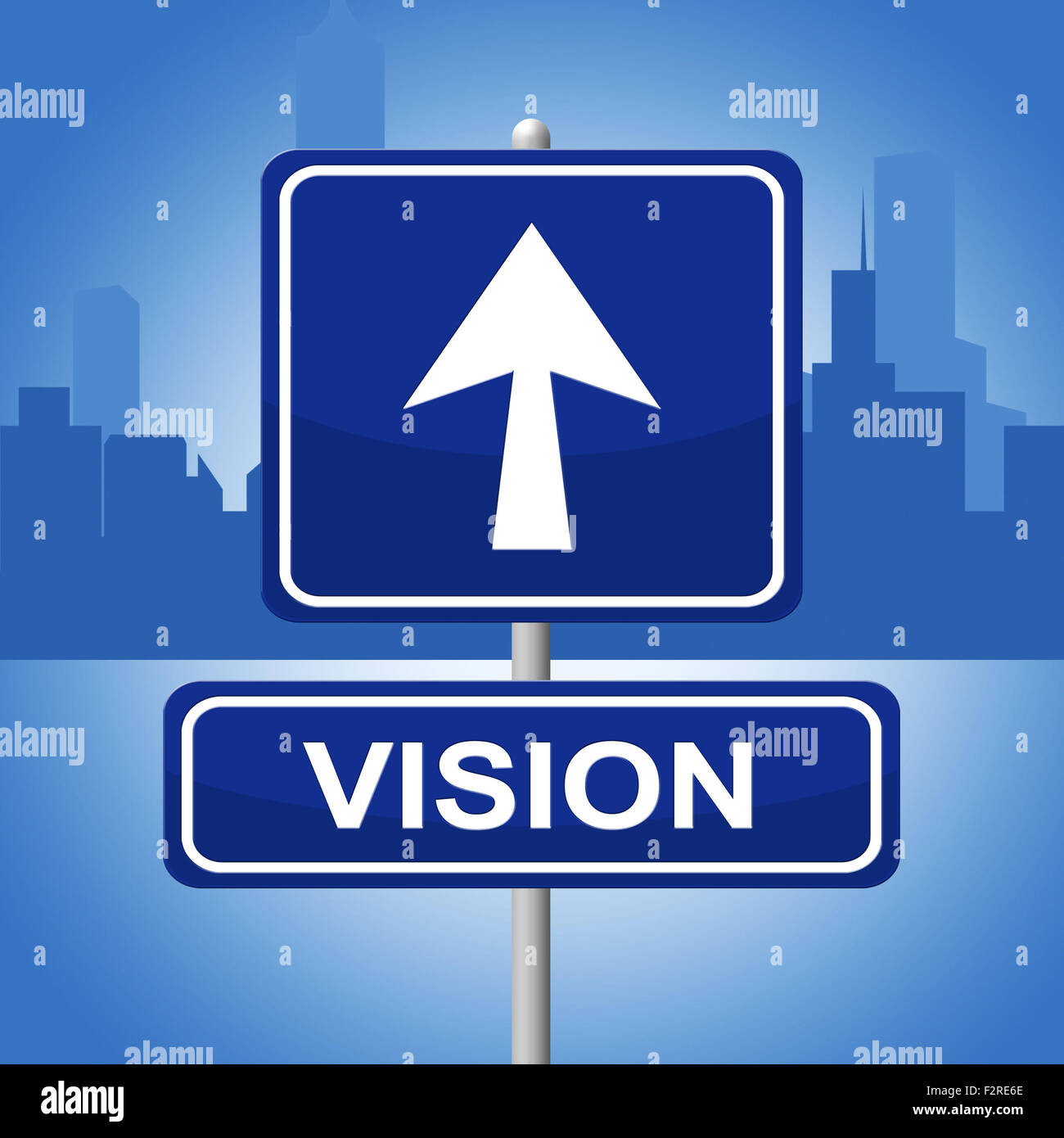 Signe de la vision et l'orientation de l'étiquette Objectif Sens Banque D'Images