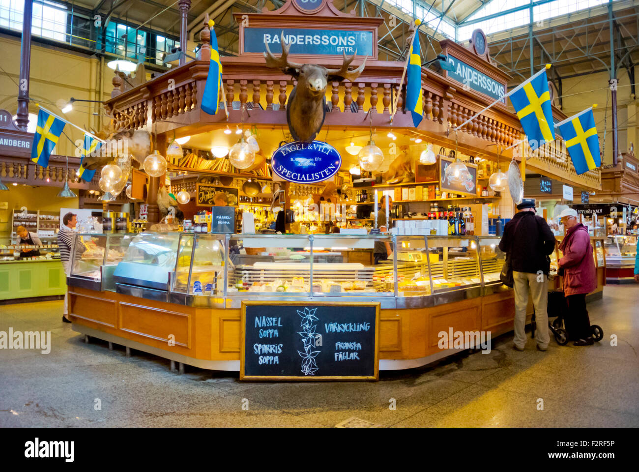 Östermalms Saluhall, halle, Östermalm, Stockholm, Suède Banque D'Images