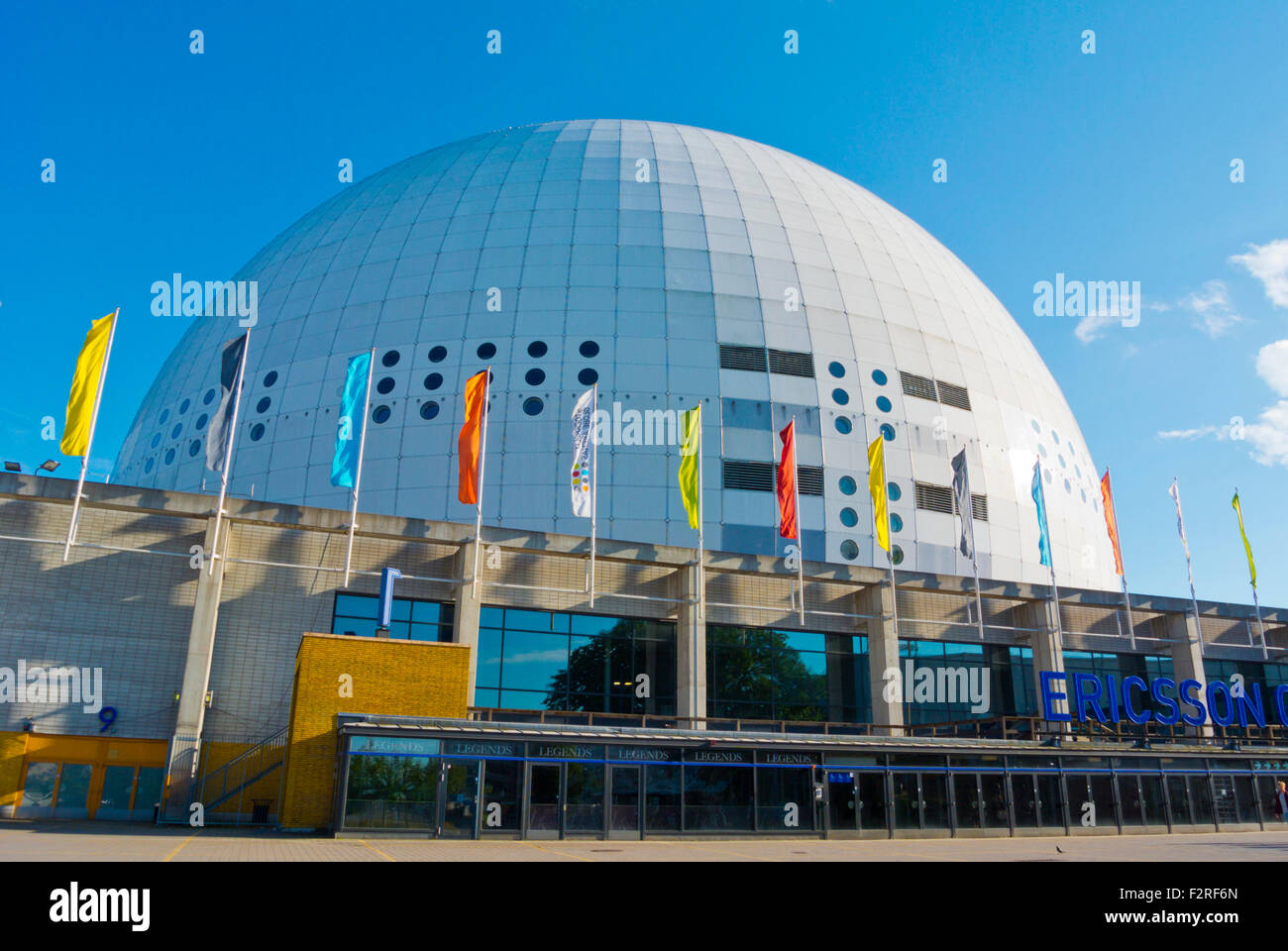Gröna Lund, Ericsson Globe, de sports et d'événements située, quartier Johanneshov, Stockholm, Suède Banque D'Images
