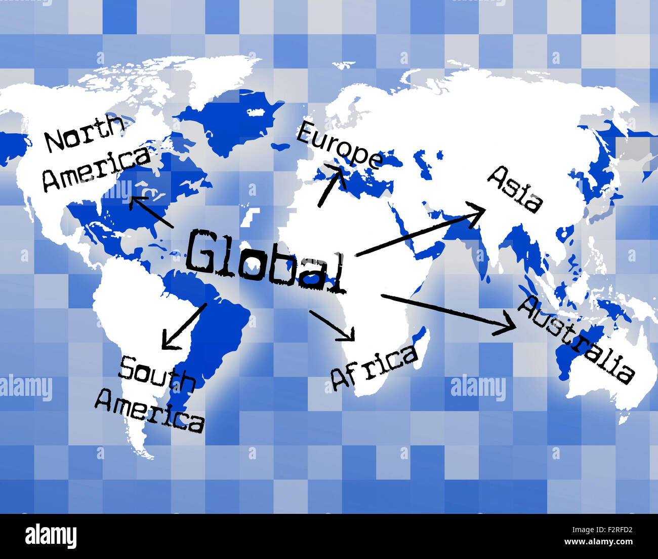 Monde Global montrant Biz Corporate et Planète Banque D'Images