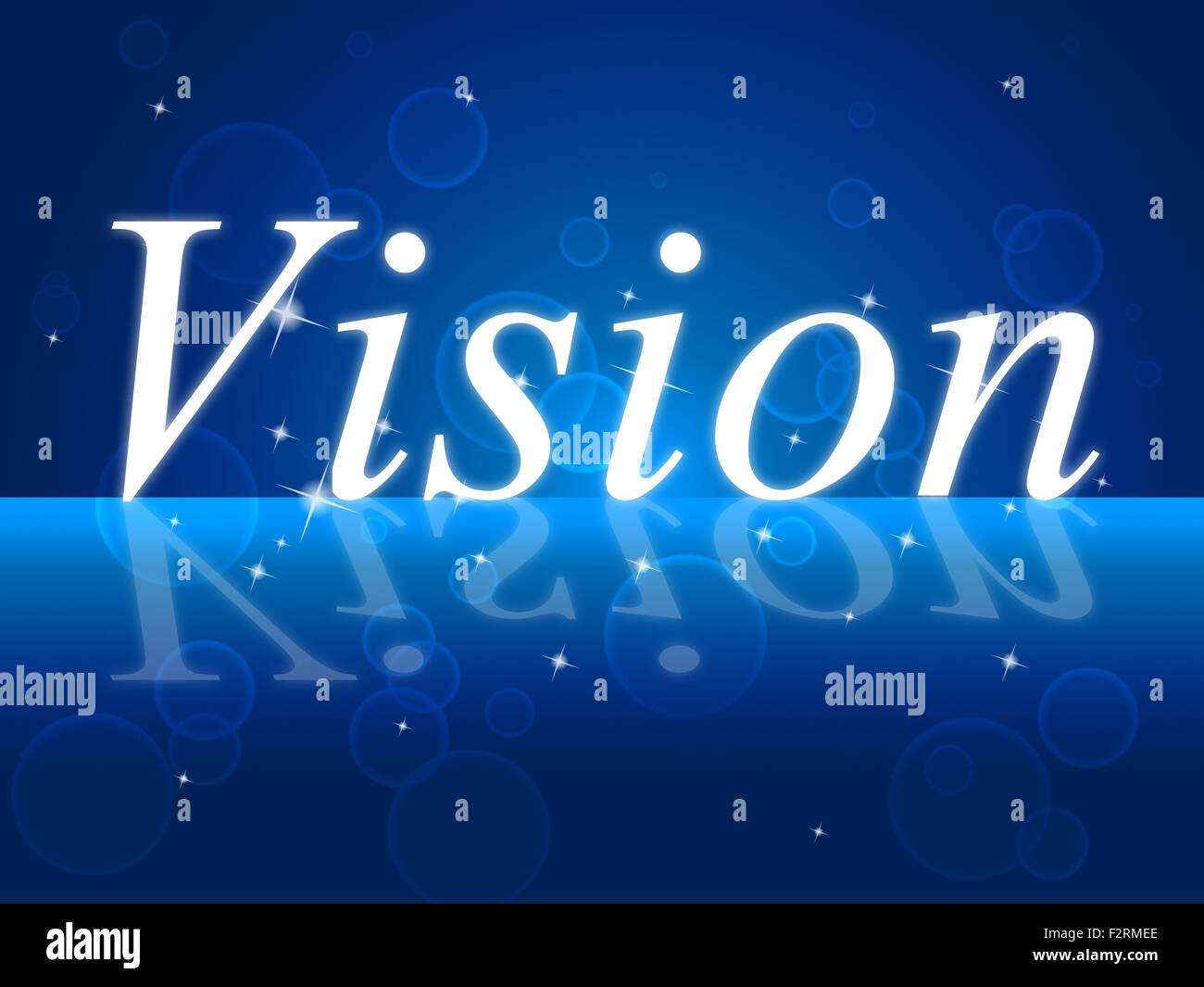 Vision objectifs indiquant les objectifs futurs et les aspirations Banque D'Images