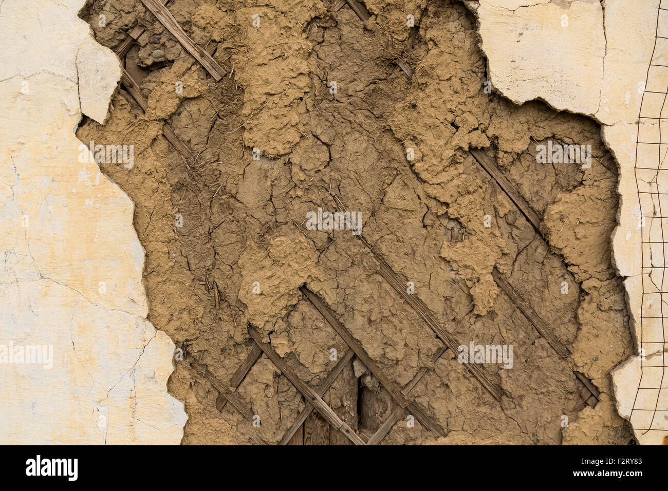 Vieux mur de Stucco Banque D'Images