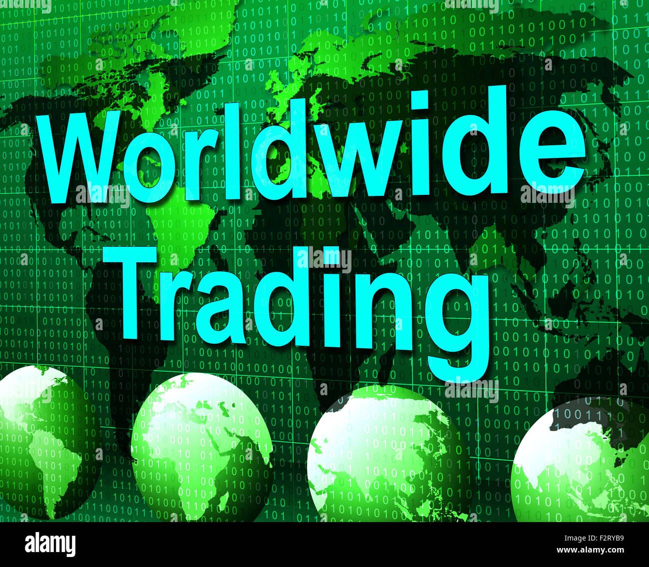 Worldwide Trading indiquant la mondialisation de l'activité et le commerce Banque D'Images