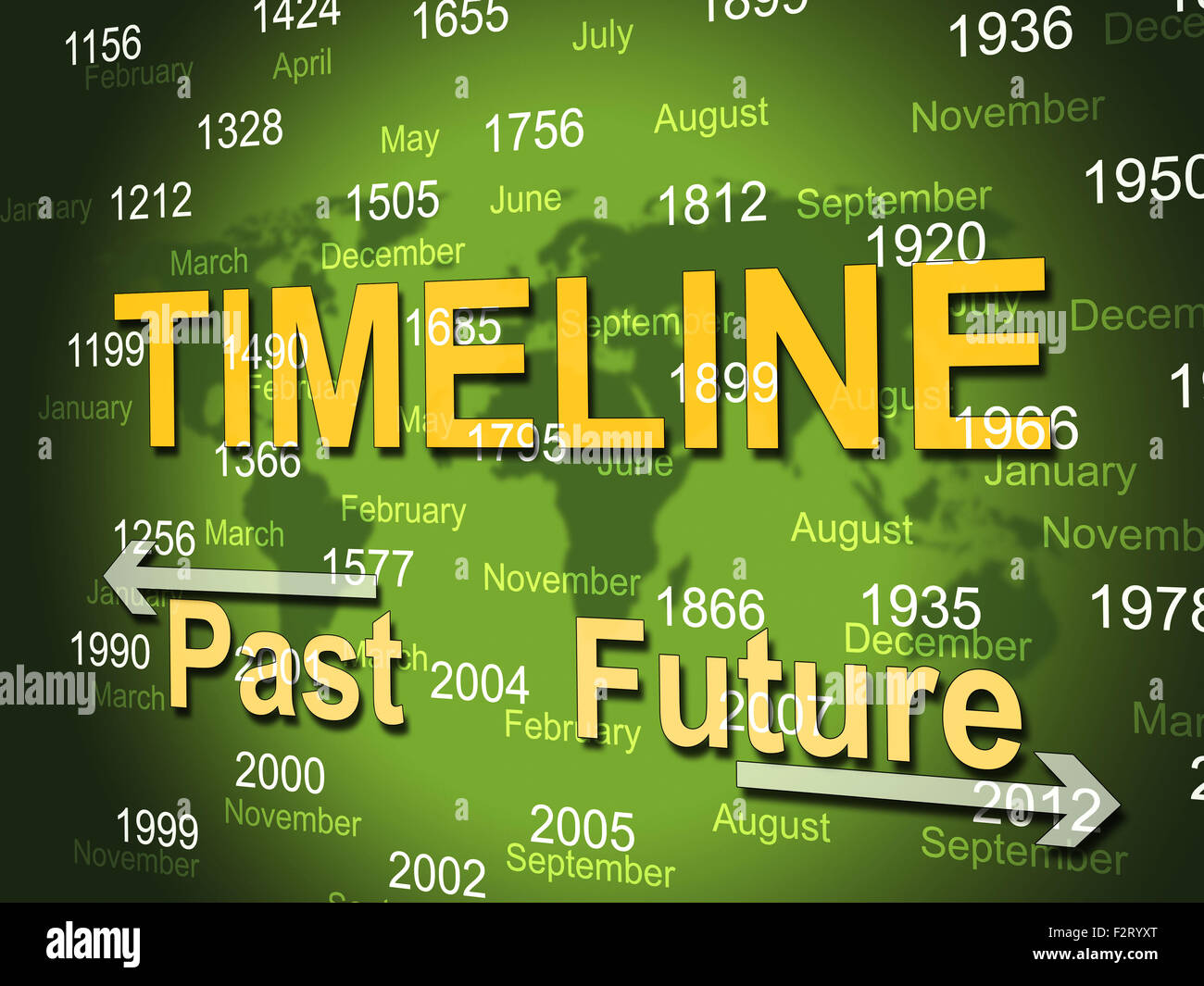 La ligne représentant le temps chronologique Tableau et plus tôt Banque D'Images