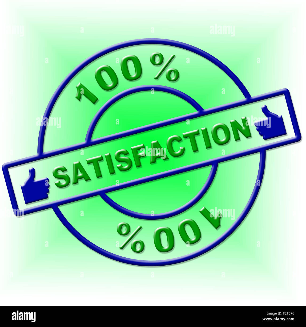 Satisfaction 100 % Satisfait et absolue du contenu montrant Banque D'Images