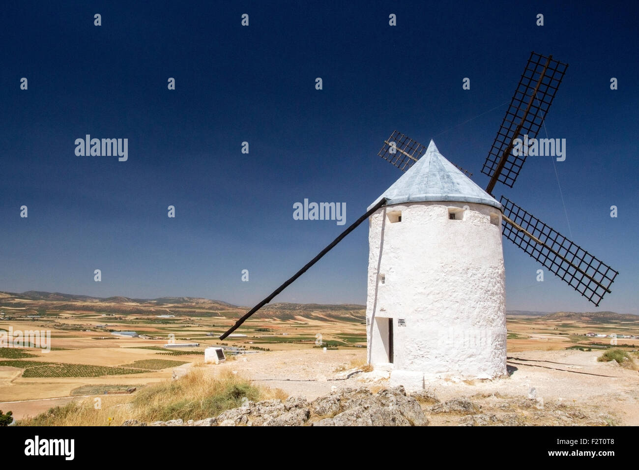 Moulin à vent, Don Quichotte, Consuegra, Castilla la Mancha, Tolède, Espagne Banque D'Images