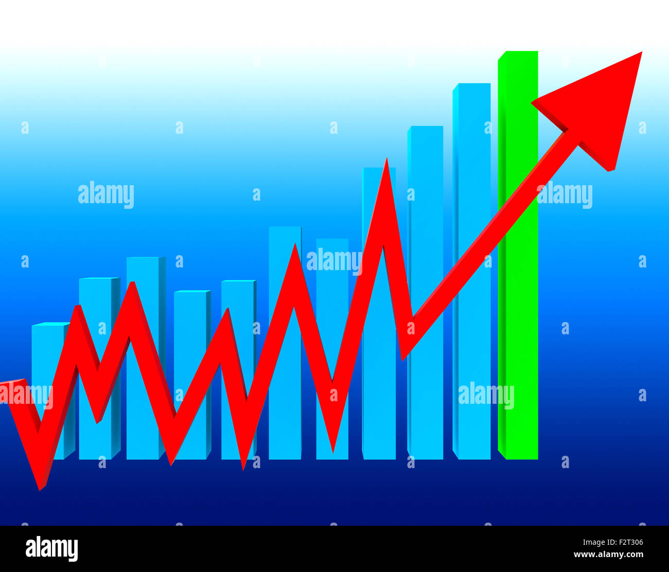 De plus en plus graphique représentant la tendance graphique et des finances Banque D'Images