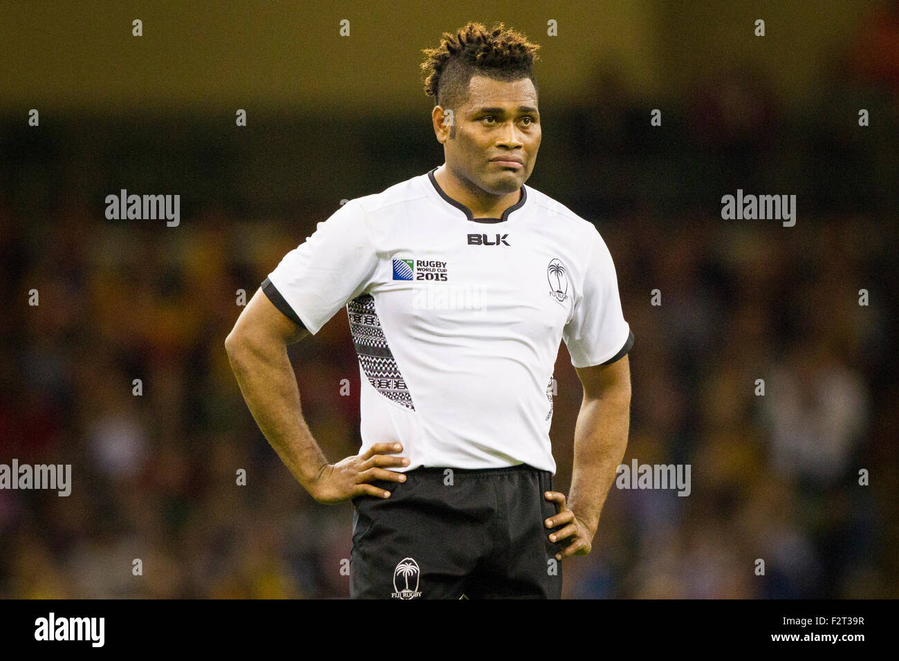 Cardiff, Pays de Galles. Sep 23, 2015. Coupe du Monde de Rugby. L'Australie contre les Fidji. Metuisela Talebula de Fidji. Credit : Action Plus Sport/Alamy Live News Banque D'Images