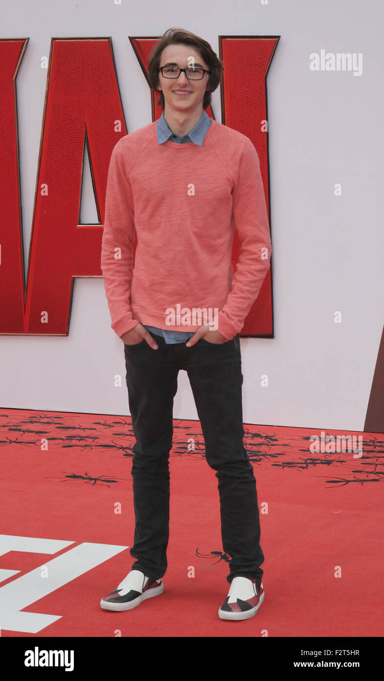 Londres, Royaume-Uni, le 8 juillet 2015 : Isaac Hempstead Wright fréquente l'Ant-Man - première Européenne à l'Odeon Leicester Square à Londres Banque D'Images