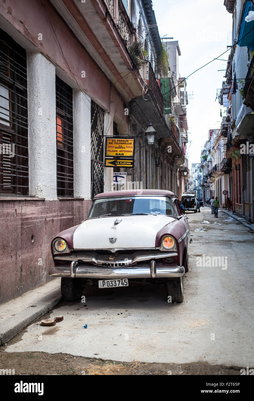 Voiture classique à La Havane Cuba Banque D'Images