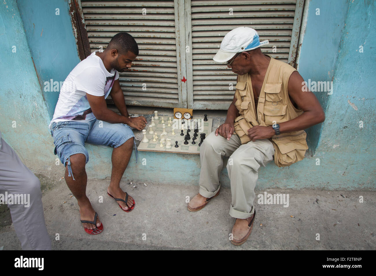 Joueurs d'échecs, La Havane, Cuba Banque D'Images