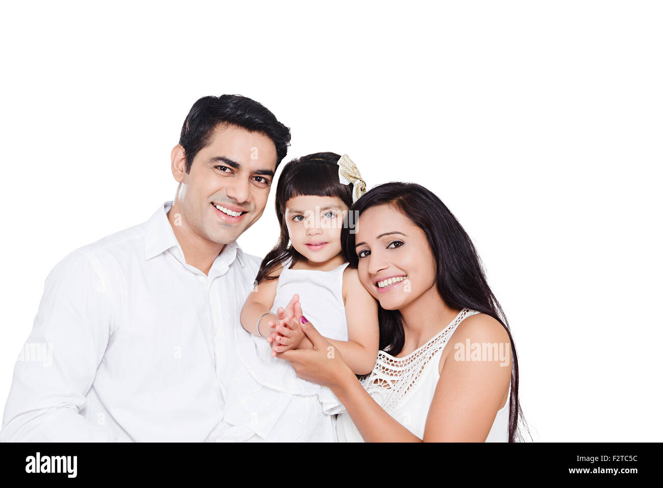 3 Les parents indiens et sa fille prendre soin Banque D'Images