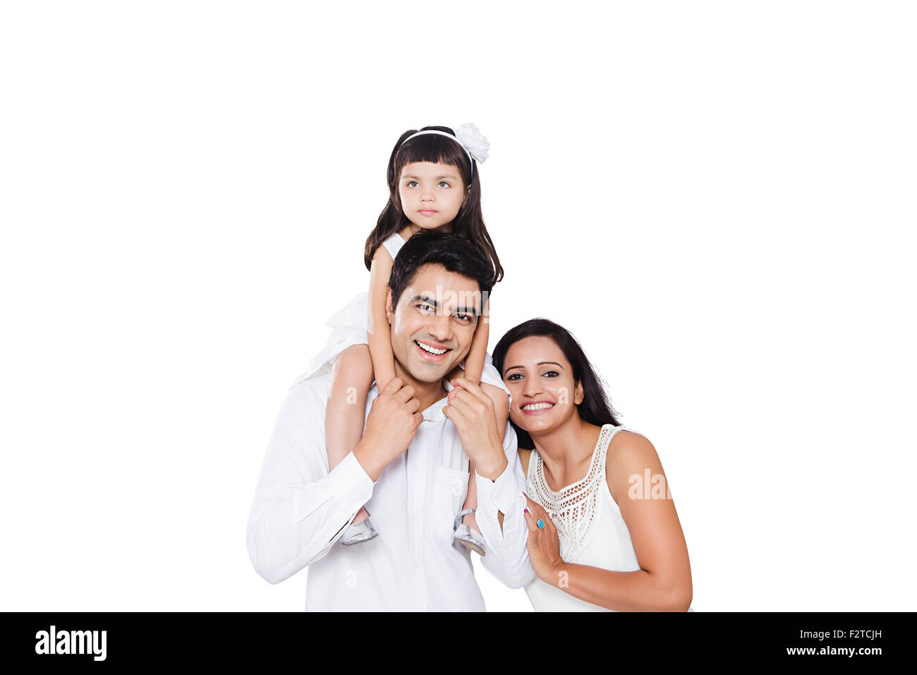 3 Les parents indiens et sa fille profiter Banque D'Images