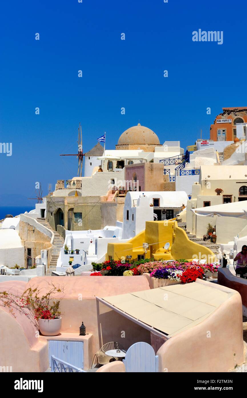 Le village coloré de Oia Santorini Grèce Banque D'Images